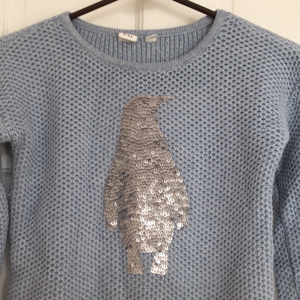 Gap girls sequined penguin sweater in size 10 - Picture 2 of 6
